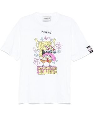Iceberg Jersey T-Shirt For Spongebob Squarepants - White