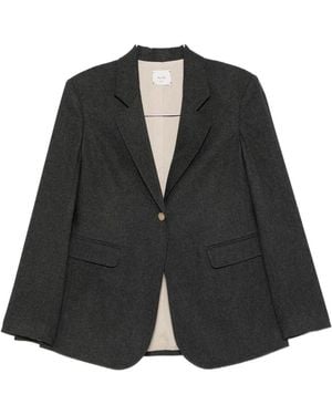 Alysi Flannel Single-Breasted Jacket - Black