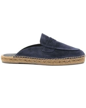 Castañer Nando Suede Leather Slippers - Blue