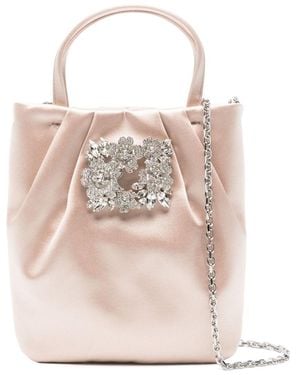 Roger Vivier Rv Bouquet Satin Mini Bag - Pink