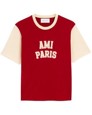 Ami Paris Logo T-Shirt - Red