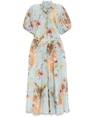 Zimmermann Ascension Printed Silk Dress - White