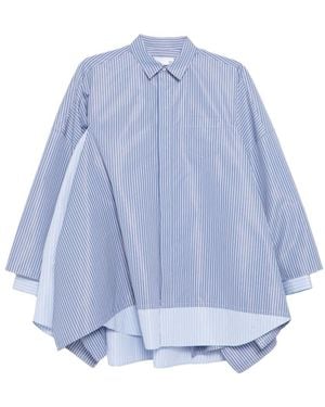 Sacai Striped Cotton Shirt - Blue
