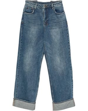 Ksubi Playback Cuffed Wide-Leg Jeans - Blue