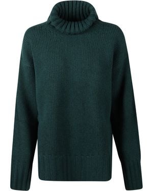 Jucca Maglione Oversize Con Collo Alto - Verde