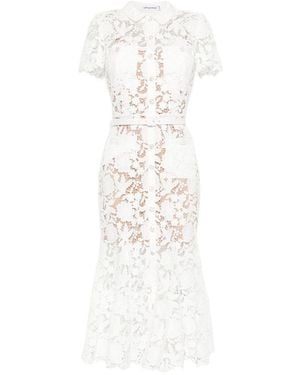 Self-Portrait Lace Midi Dress - White