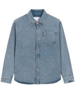 Ami Paris Ami De Coeur Denim Shirt - Blue