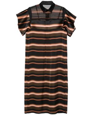 Sacai Striped Long Dress - Black