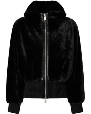 Pinko Faux Fur Bomber Jacket - Black