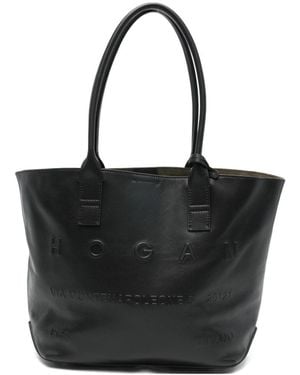 Hogan Small Leather Tote Bag - Black