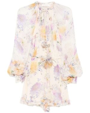 Zimmermann Luna Ruffled Playsuit - White