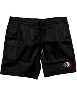 Moncler Swim Shorts With Patch - Black