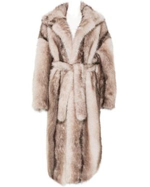 Frankie Shop Ravello Faux Fur Long Coat - Natural