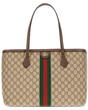 Gucci Ophidia Gg Medium Tote Bag - Natural