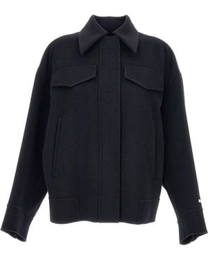 Sportmax Flap-Pocket Wool Coat - Blue
