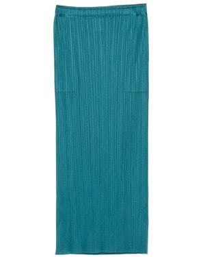 Pleats Please Issey Miyake Pleated Long Skirt - Blue
