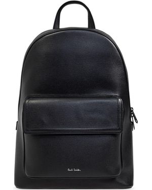 Paul Smith Leather Backpack - Black