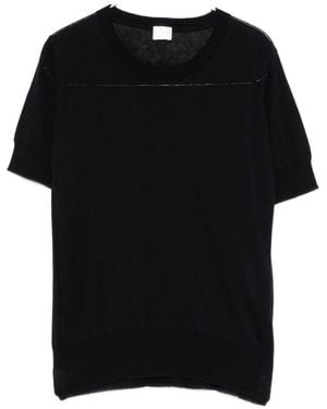 C.t. Plage Cotton And Silk Crewneck Jumper - Black