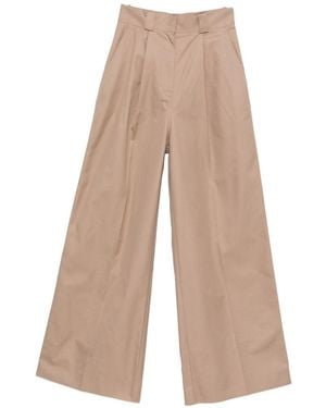 Balenciaga Cotton High-Waisted Trousers - Natural