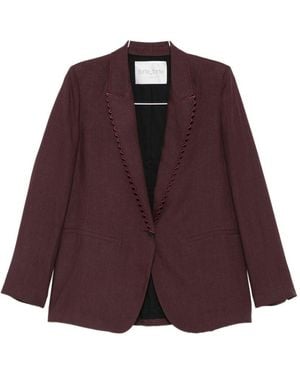 forte_forte Linen Single-Breasted Jacket - Purple