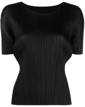 Pleats Please Issey Miyake Pleated -Tshirt - Black