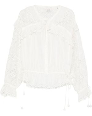 Isabel Marant Nowana Silk Blend Blouse - White