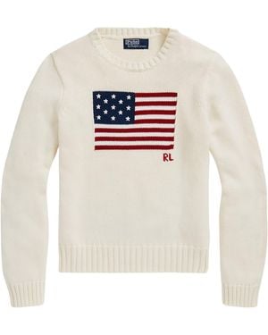 Polo Ralph Lauren Flag Jumper - White