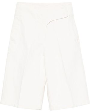 Ami Paris Cotton Bermuda Shorts - White