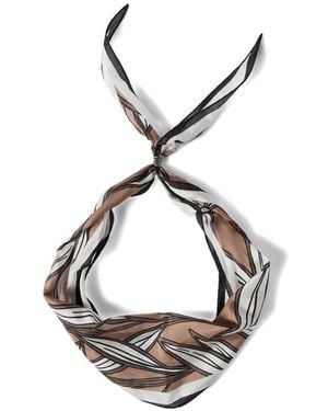 Brunello Cucinelli Printed Silk Foulard - Brown