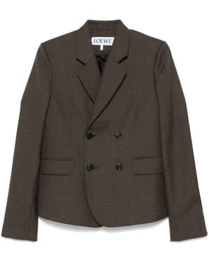 Loewe Wool Double-Breasted Jacket - Brown