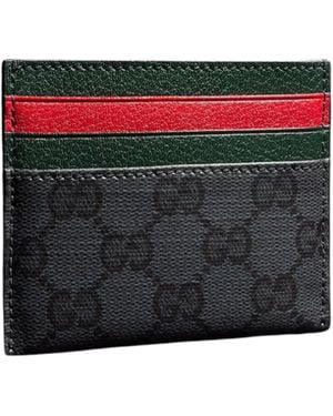Gucci Web Card Holder - Red