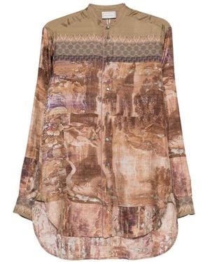 Pierre Louis Mascia Printed Silk Shirt - Natural