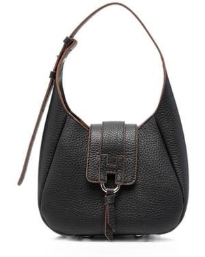 Hogan Trend Mini Leather Hobo Bag - Black
