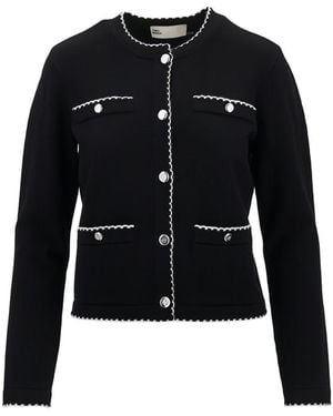 Tory Burch Kendra Wool Cardigan - Black