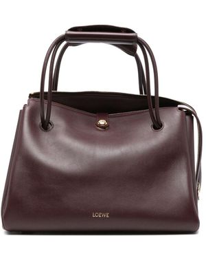 Loewe Madrid Large Leather Handbag - Purple