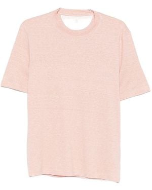 Brunello Cucinelli Linen Blend T-Shirt - Pink