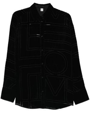 TOTEME Monogram Pyjama Shirt - Black