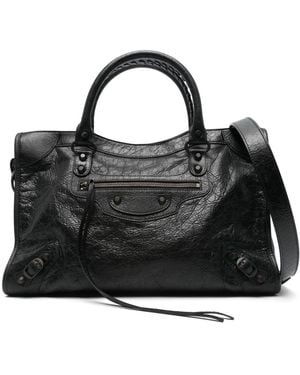 Balenciaga Le City Medium Leather Handbag - Black