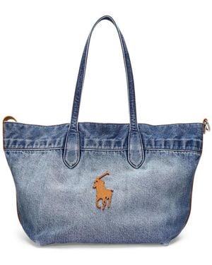 Polo Ralph Lauren Denim Bag With Logo - Blue