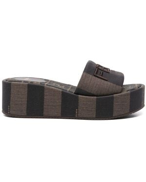 Fendi Sunshine Flatform Sandals - Grey