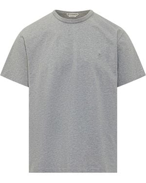 JW Anderson Crew-Neck T-Shirt With Embroidered Logo - Grey