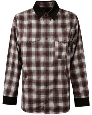 Junya Watanabe Checked Cotton Flannel Shirt - Black