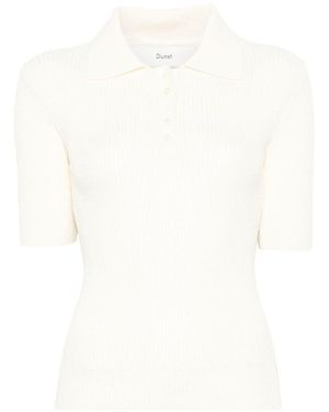 DUNST Cotton Blend Polo Shirt - White