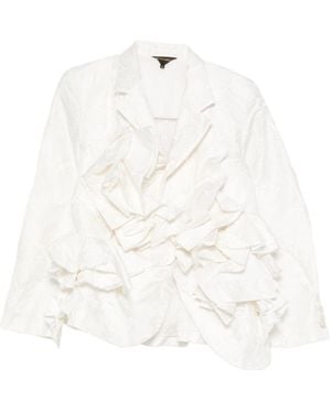 Comme des Garçons Ruffled Blazer Jacket - White