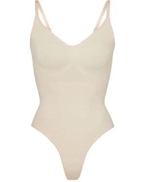 Skims Seamless Thong Bodysuit - White