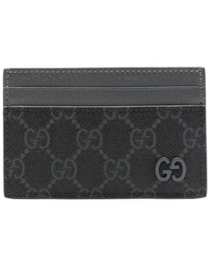 Gucci Two-Tone Gg Card Holder - Grey