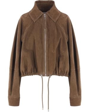 Loewe Leather Baloon Jacket - Brown