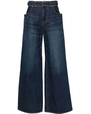 Sacai Wide Leg Denim Jeans - Blue