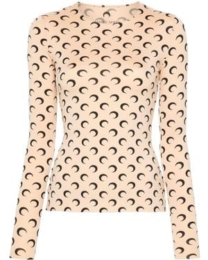 Marine Serre Moon Print Second Skin Top - Natural