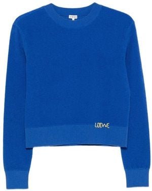Loewe Logo Wool Jumper - Blue